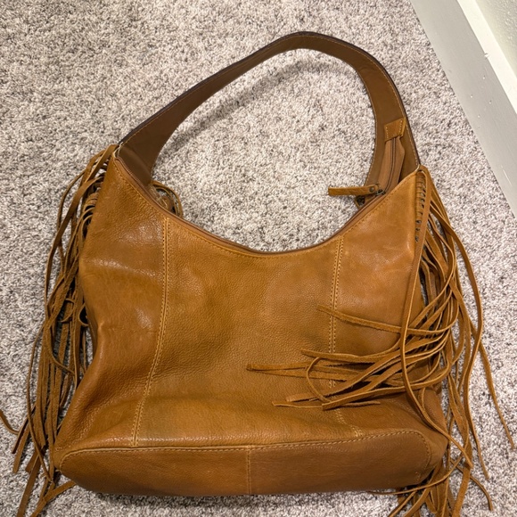 American Darling Brown Leather Fringe Shoulder Bag - Picture 4 of 5